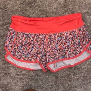 Floral Lululemon shorts